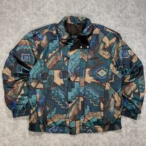 Vintage 90s Pro Quip Gore-Tex Jacket Made in England Southwestern Geometric XL
